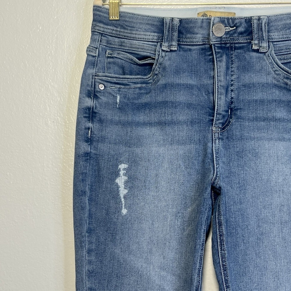 Democracy Jeans Womens 10 Blue "Ab"technology  Skinny Stretch‎ Distressed - Picture 4 of 13